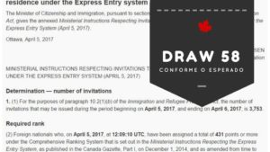 Express Entry draw 58 5 de abril